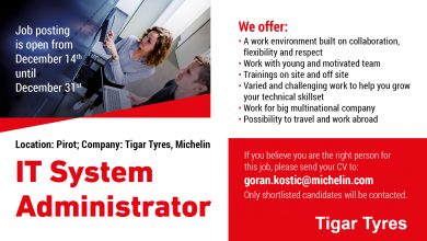 sys admin job pirot Tigar tyres Michelin